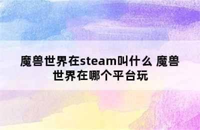 魔兽世界在steam叫什么 魔兽世界在哪个平台玩